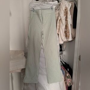 Zara Mint Checkered Pants